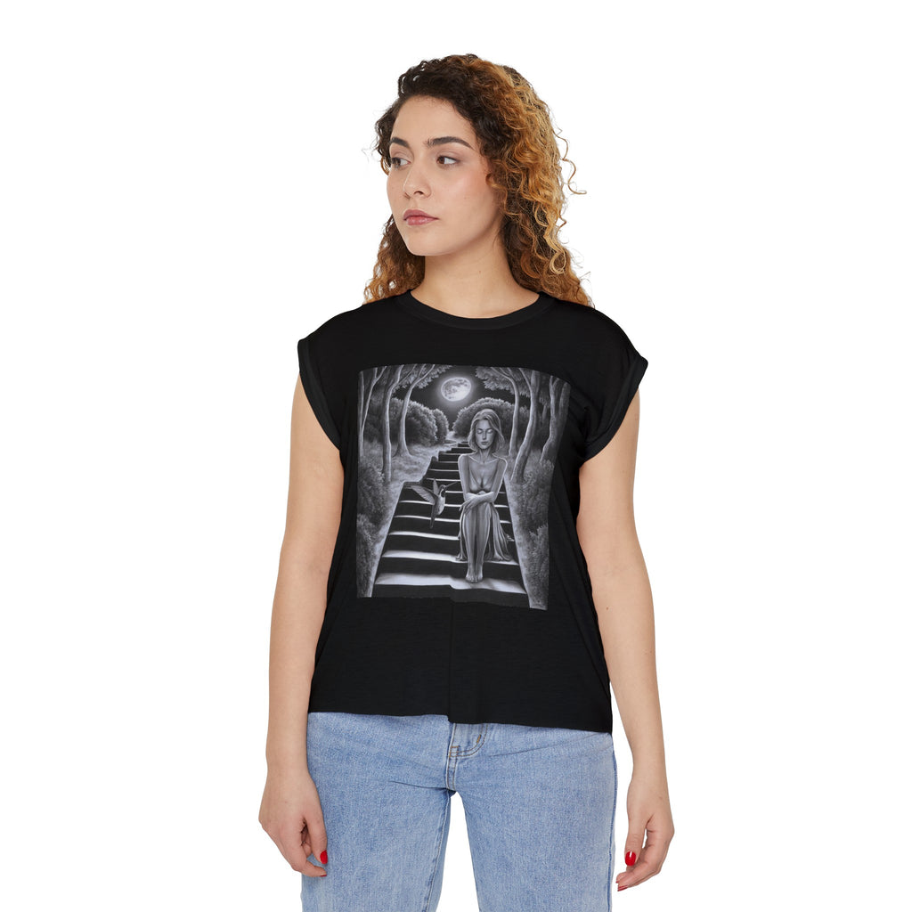 El Picaflor y yo Women’s Flowy Rolled Cuffs Muscle Tee