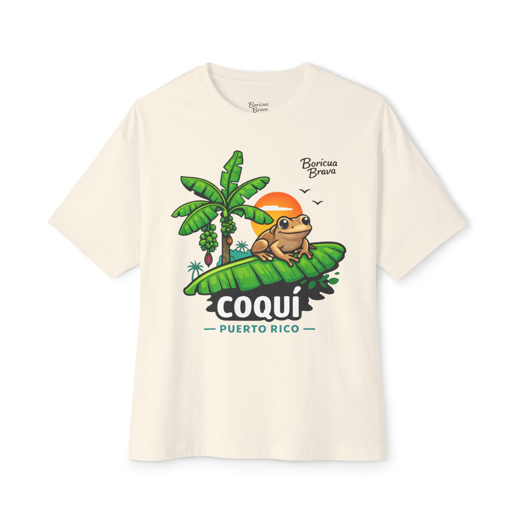 Coquí Puerto Rico T‑Shirt — Tropical Frog Sunset Graphic Tee
