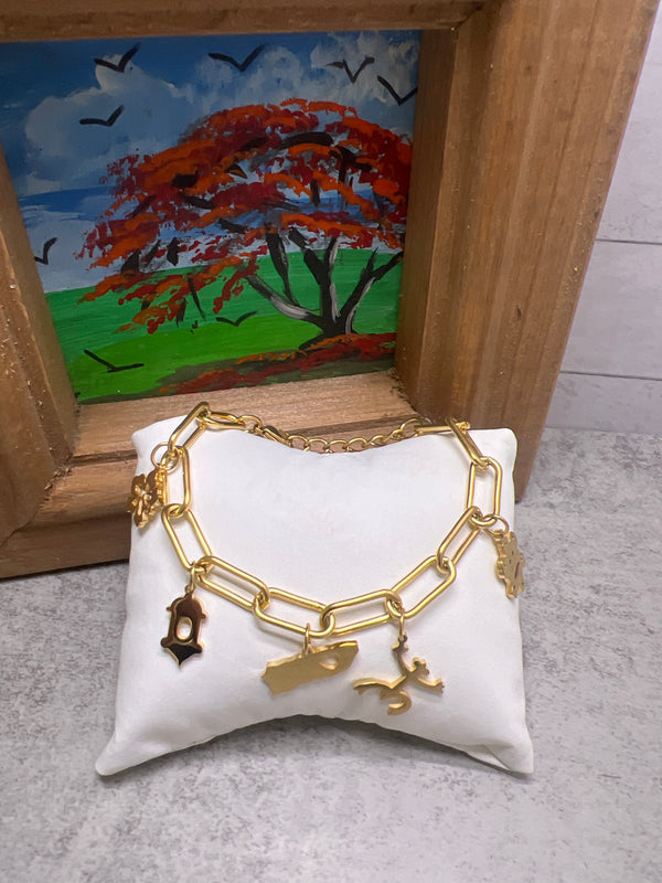 Puerto Rico Multi Charm bracelet gold