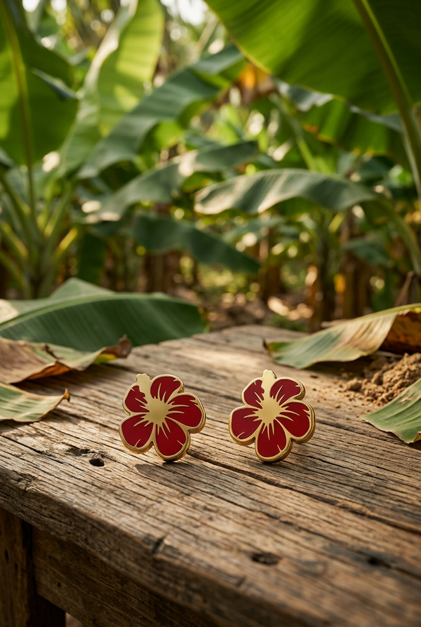 Flor maga Roja earrings gold