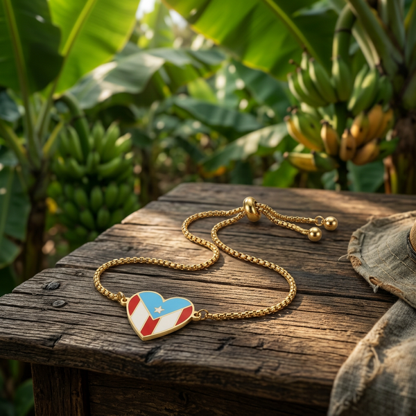 Pulsera Corazón Bandera Color dorada