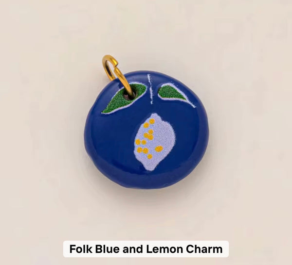 Folk Blue and Lemon Charm