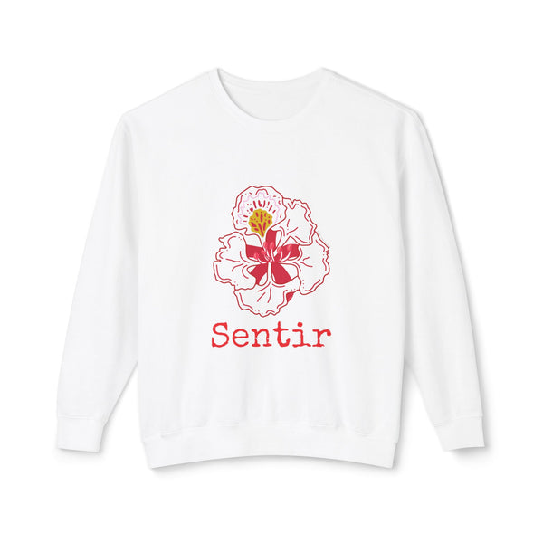 Sentir Floral Crewneck Sweatshirt – Minimalist Pink Flower Graphic