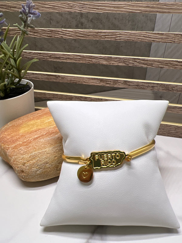 Puerto Rico and heart bead gold