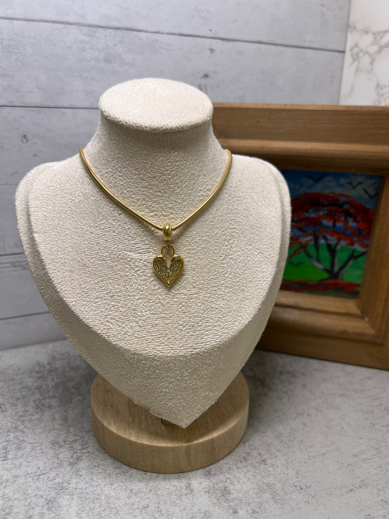 Lock heart snake chain