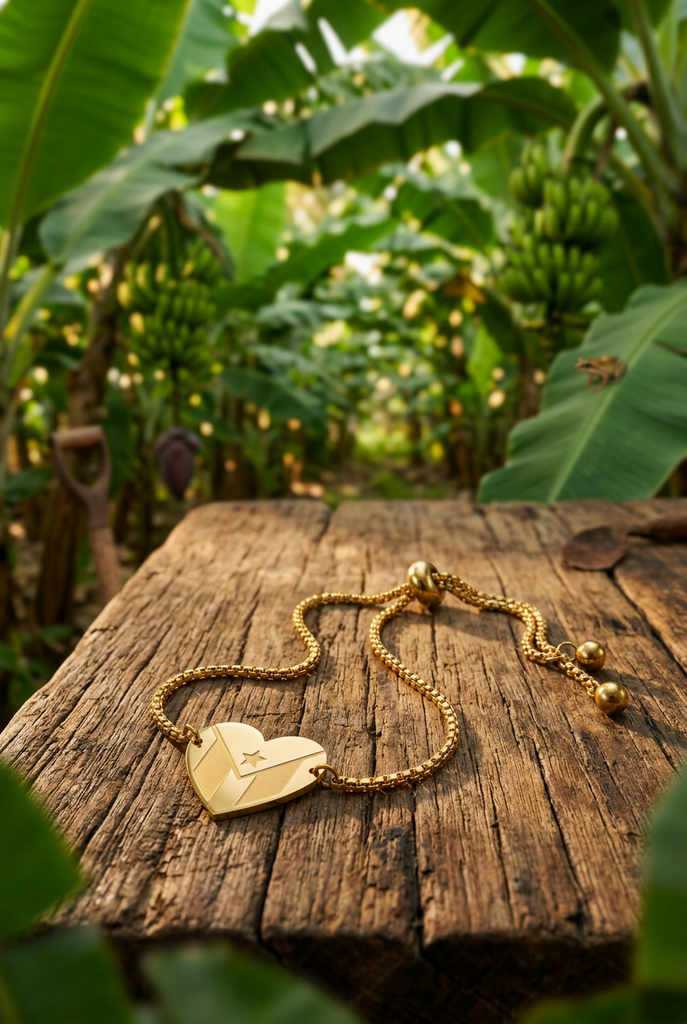 Corazón Bandera Dorada pulsera