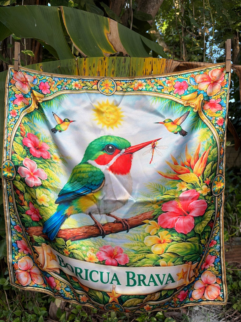 San Pedrito - Pañoleta de Satín Charmeuse 24"x24" Multicolor