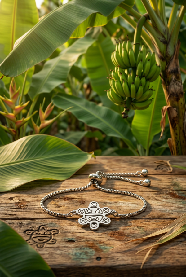 Pulsera Sol Taino plateada