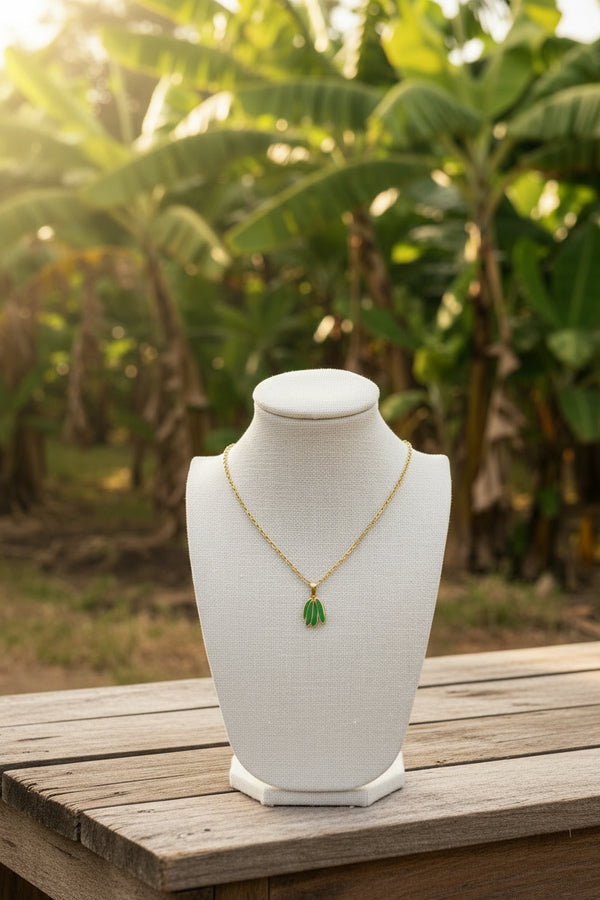 Mini plátanos Dorado y Verdes Necklace