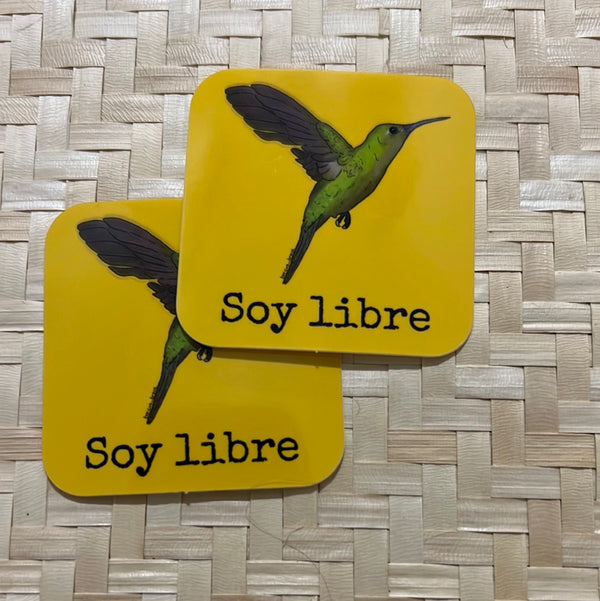 Sticker 2x2 gloss Soy Libre