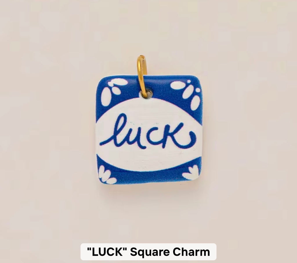 "LUCK" Square Charm