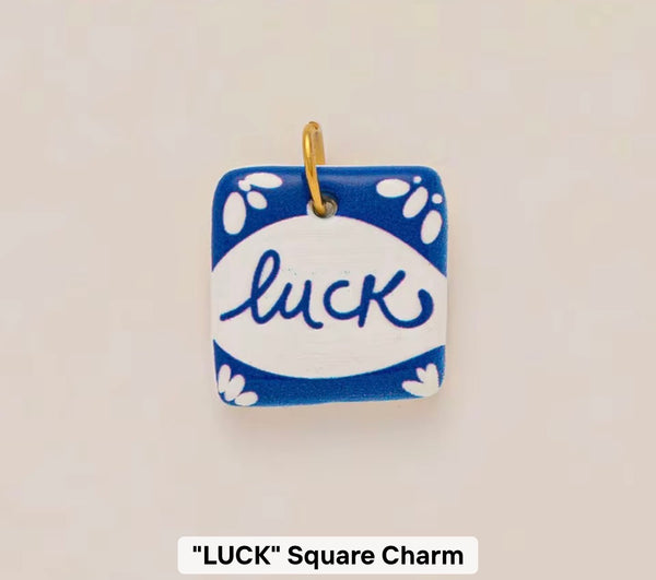 "LUCK" Square Charm