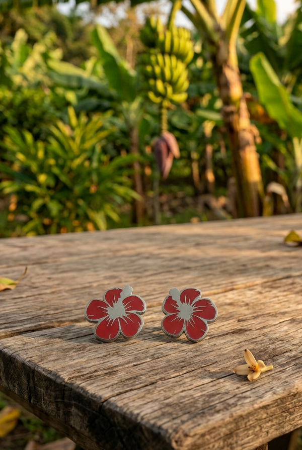 Pantallas Flor de maga roja y platiada