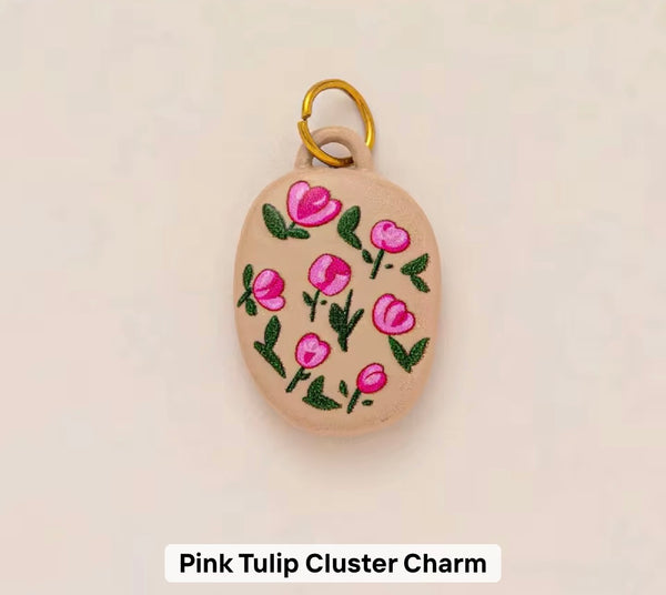 Pink Tulip Cluster Charm