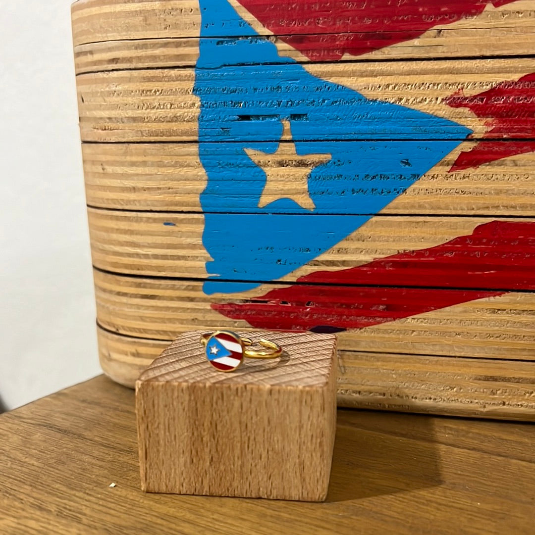 Puerto Rico Flag Ring Gold – Boricua Brava