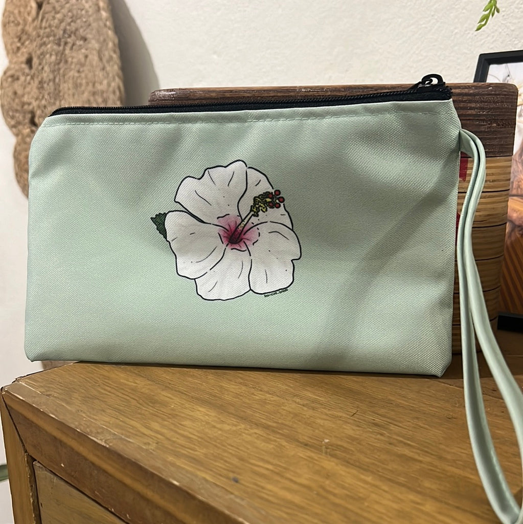 Flat clutch Flor maga blanca