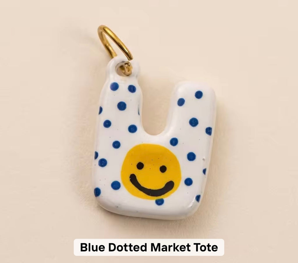 Blues dotted market tote