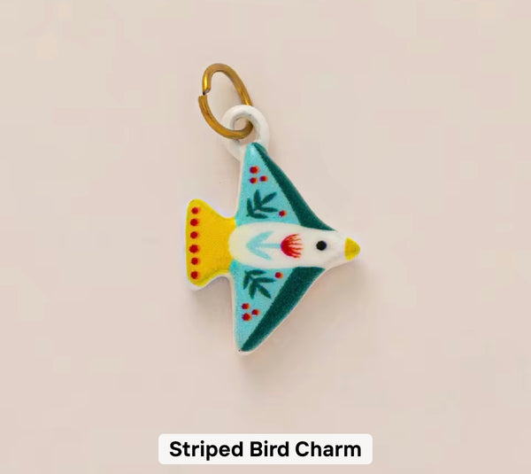 Striped bird charm