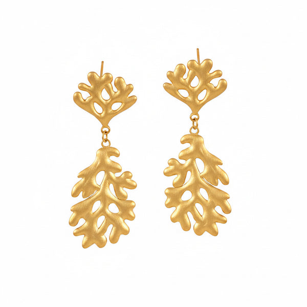 Coral spirit earrings gold