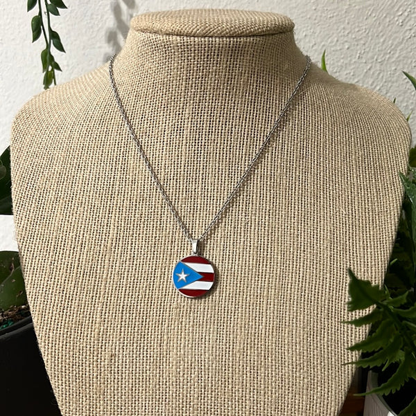 Cadena Bandera circulo Plata