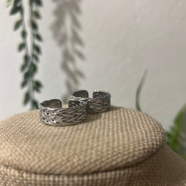 Rope ring silver