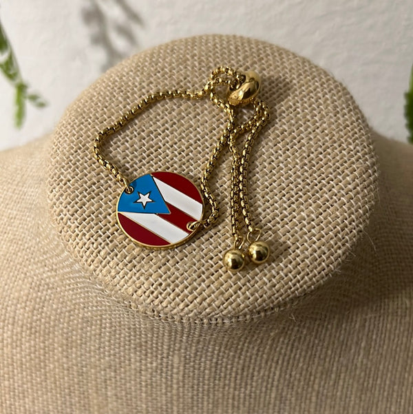 Pulsera Bandera Circulo dorada