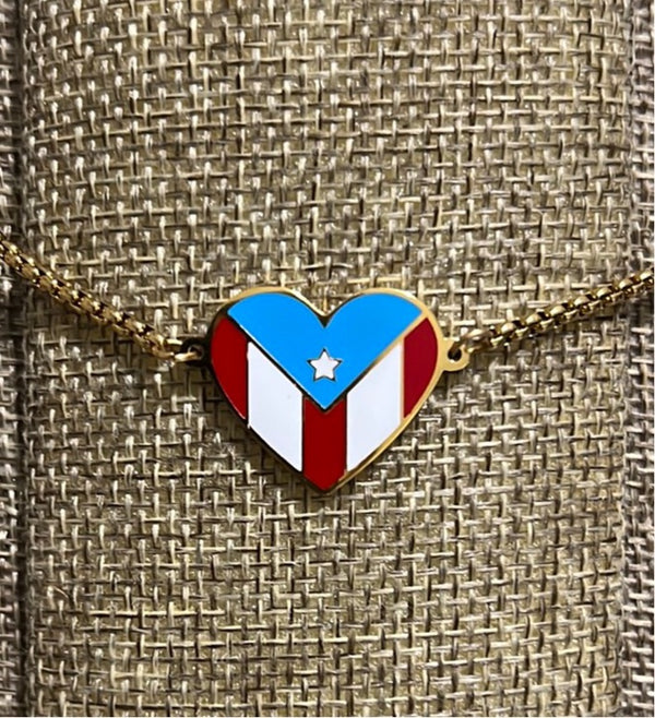 Pulsera Corazón Bandera Color dorada