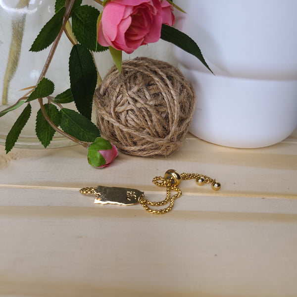 Pulsera Mapa Coquí Dorada